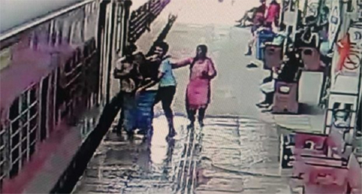Elderly man Falling-train 